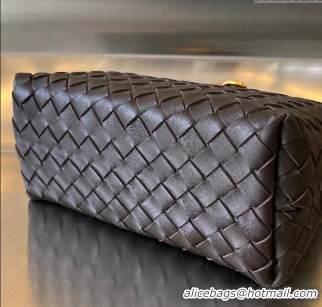 Luxury Cheap Bottega Veneta Small Andiamo Top Handle Bag in Intrecciato Leather 743568 Fondant Brown 2025