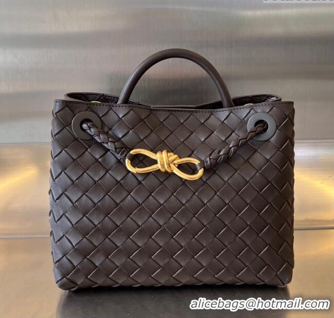 Luxury Cheap Bottega Veneta Small Andiamo Top Handle Bag in Intrecciato Leather 743568 Fondant Brown 2025