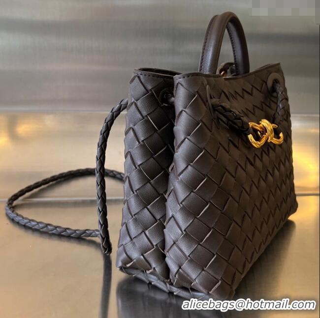 Luxury Cheap Bottega Veneta Small Andiamo Top Handle Bag in Intrecciato Leather 743568 Fondant Brown 2025