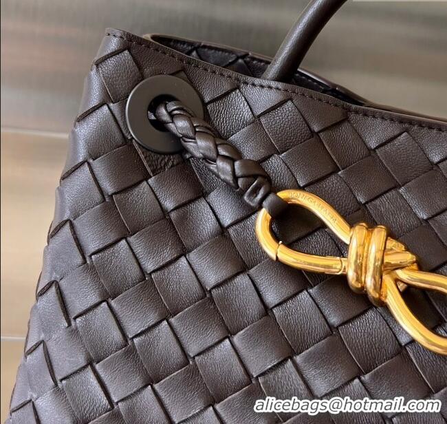 Luxury Cheap Bottega Veneta Small Andiamo Top Handle Bag in Intrecciato Leather 743568 Fondant Brown 2025