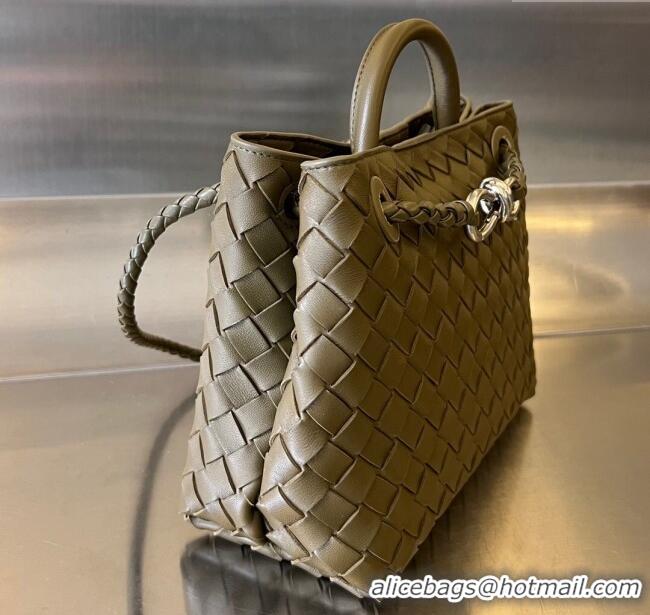 Best Price Bottega Veneta Small Andiamo Top Handle Bag in Intrecciato Leather 743568 Soil 2025