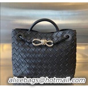 Best Price Bottega Veneta Small Andiamo Top Handle Bag in Intrecciato Leather 743568 Space/Silver 2025