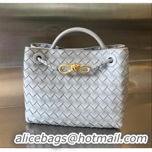 Good Quality Bottega Veneta Small Andiamo Top Handle Bag in Intrecciato Leather 743568 Agate Grey 2025