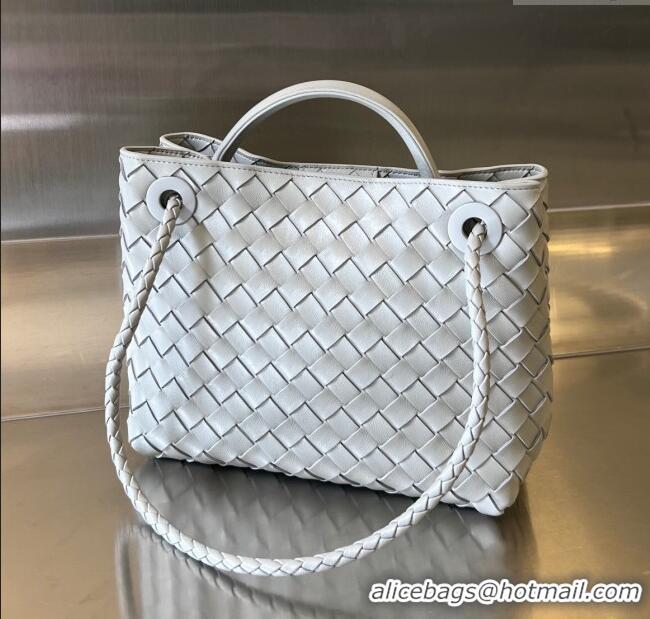 Good Quality Bottega Veneta Small Andiamo Top Handle Bag in Intrecciato Leather 743568 Agate Grey 2025