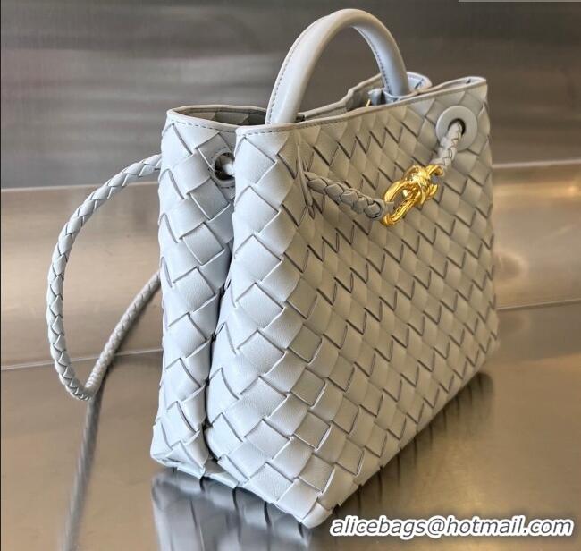 Good Quality Bottega Veneta Small Andiamo Top Handle Bag in Intrecciato Leather 743568 Agate Grey 2025