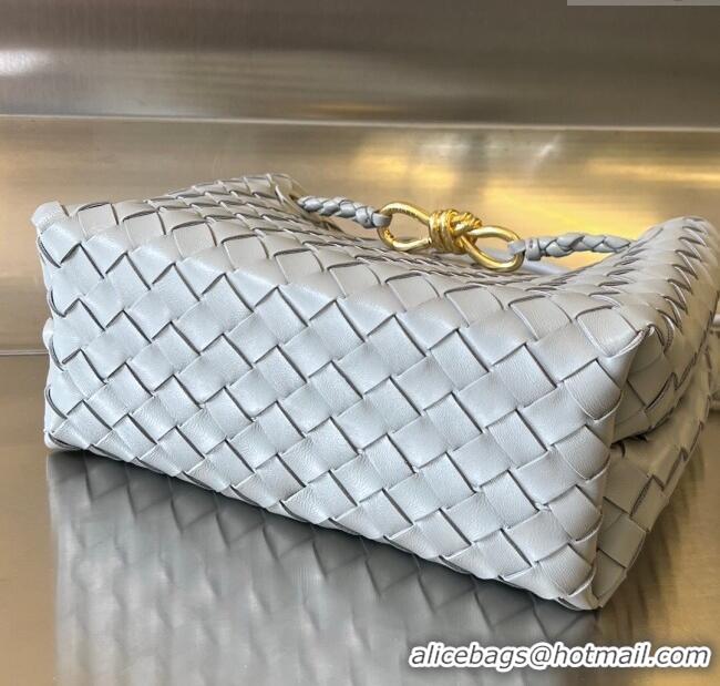 Good Quality Bottega Veneta Small Andiamo Top Handle Bag in Intrecciato Leather 743568 Agate Grey 2025