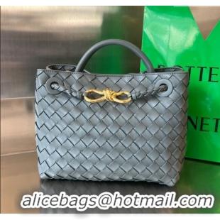 Top Design Bottega Veneta Small Andiamo Top Handle Bag in Intrecciato Leather 743568 Slate Grey 2025