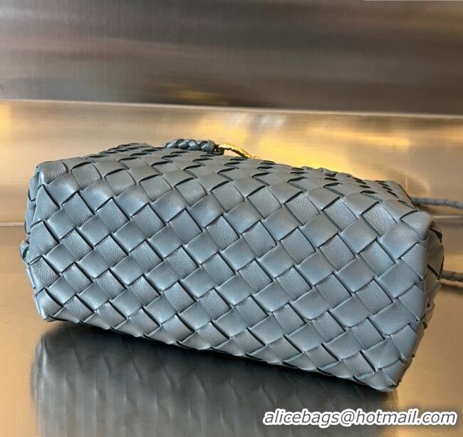 Top Design Bottega Veneta Small Andiamo Top Handle Bag in Intrecciato Leather 743568 Slate Grey 2025