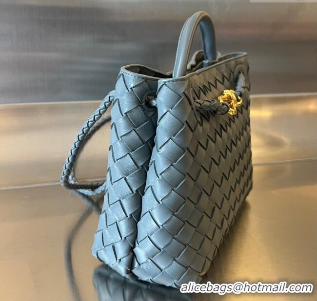 Top Design Bottega Veneta Small Andiamo Top Handle Bag in Intrecciato Leather 743568 Slate Grey 2025