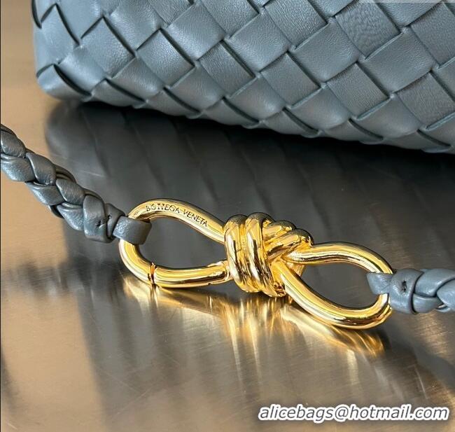 Top Design Bottega Veneta Small Andiamo Top Handle Bag in Intrecciato Leather 743568 Slate Grey 2025