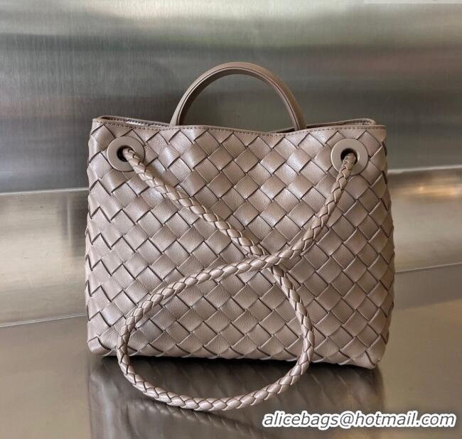 Discount Bottega Veneta Small Andiamo Top Handle Bag in Intrecciato Leather 743568 Taupe Grey 2025