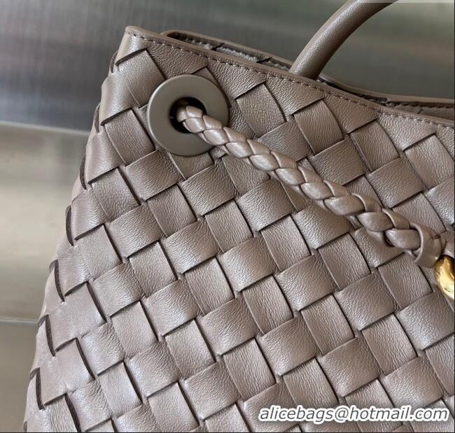 Discount Bottega Veneta Small Andiamo Top Handle Bag in Intrecciato Leather 743568 Taupe Grey 2025