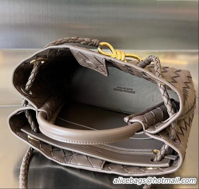 Discount Bottega Veneta Small Andiamo Top Handle Bag in Intrecciato Leather 743568 Taupe Grey 2025
