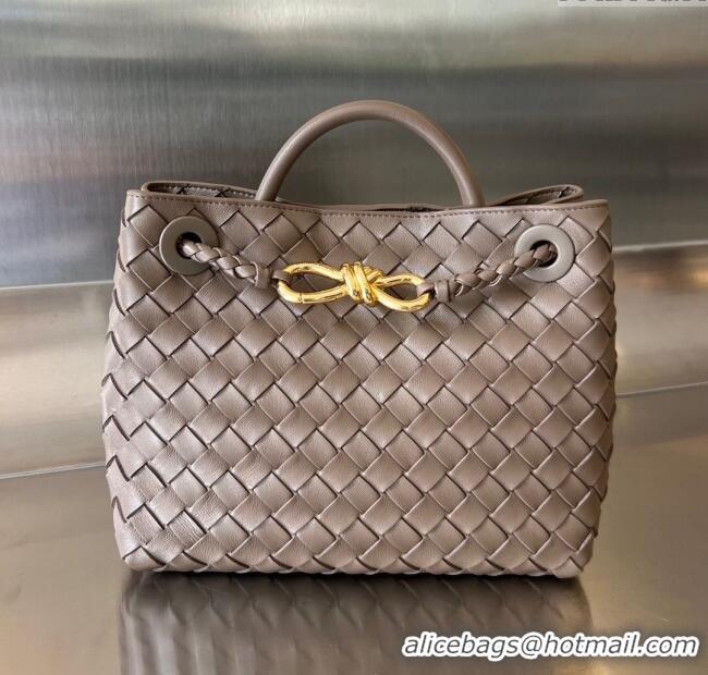 Discount Bottega Veneta Small Andiamo Top Handle Bag in Intrecciato Leather 743568 Taupe Grey 2025