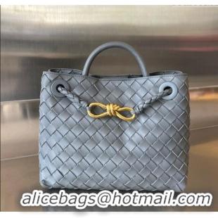 Luxury Cheap Bottega Veneta Small Andiamo Top Handle Bag in Intrecciato Leather 743568 Thounder Grey 2025