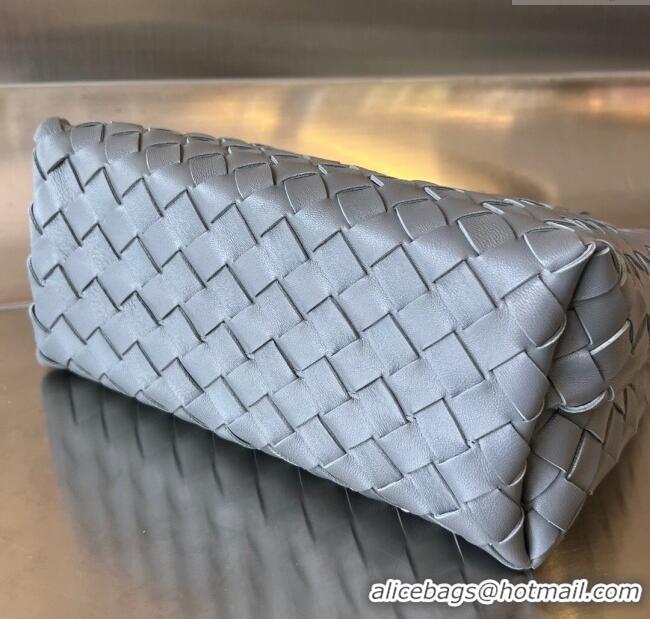 Luxury Cheap Bottega Veneta Small Andiamo Top Handle Bag in Intrecciato Leather 743568 Thounder Grey 2025