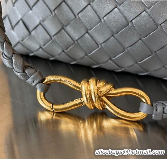 Luxury Cheap Bottega Veneta Small Andiamo Top Handle Bag in Intrecciato Leather 743568 Thounder Grey 2025