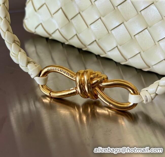 Most Popular Bottega Veneta Small Andiamo Top Handle Bag in Intrecciato Leather 743568 Ice Cream Yellow 2025