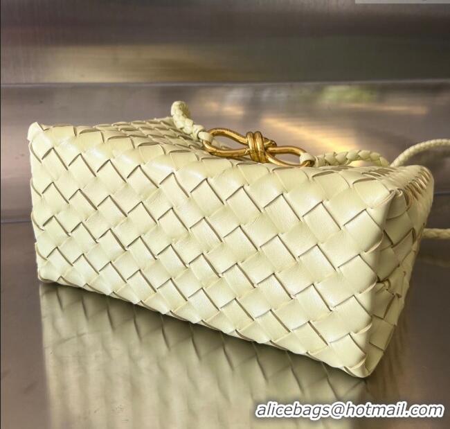 Most Popular Bottega Veneta Small Andiamo Top Handle Bag in Intrecciato Leather 743568 Ice Cream Yellow 2025