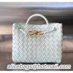 Discount Bottega Veneta Small Andiamo Top Handle Bag in Intrecciato Leather 743568 Ice Blue 2025