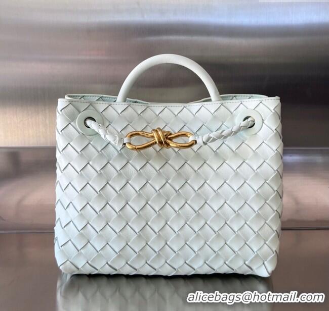 Discount Bottega Veneta Small Andiamo Top Handle Bag in Intrecciato Leather 743568 Ice Blue 2025