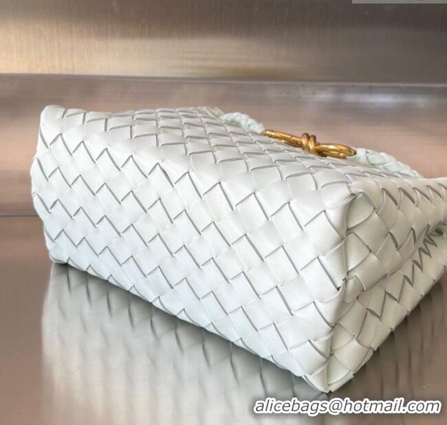 Discount Bottega Veneta Small Andiamo Top Handle Bag in Intrecciato Leather 743568 Ice Blue 2025