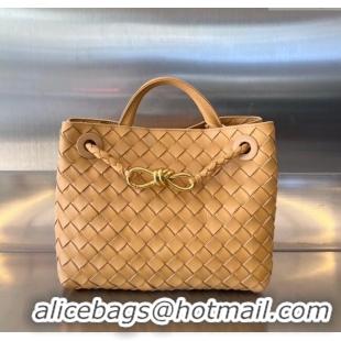 Super Quality Bottega Veneta Small Andiamo Top Handle Bag in Intrecciato Leather 743568 Almond Yellow 2025