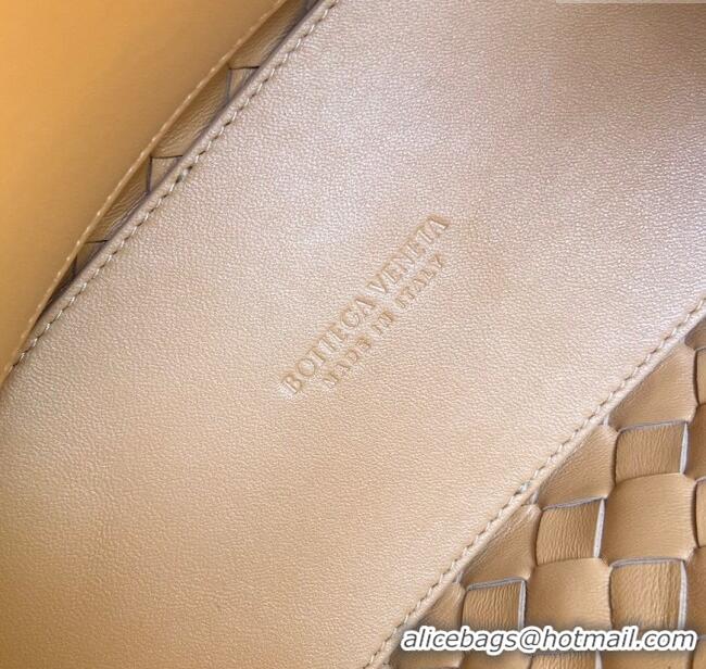 Super Quality Bottega Veneta Small Andiamo Top Handle Bag in Intrecciato Leather 743568 Almond Yellow 2025