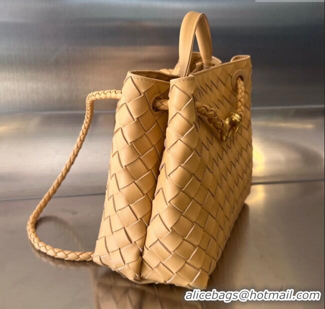 Super Quality Bottega Veneta Small Andiamo Top Handle Bag in Intrecciato Leather 743568 Almond Yellow 2025