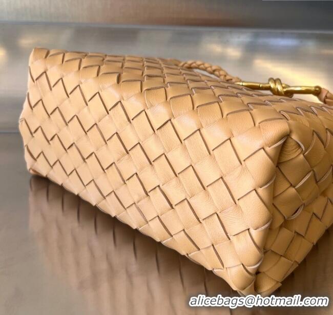 Super Quality Bottega Veneta Small Andiamo Top Handle Bag in Intrecciato Leather 743568 Almond Yellow 2025