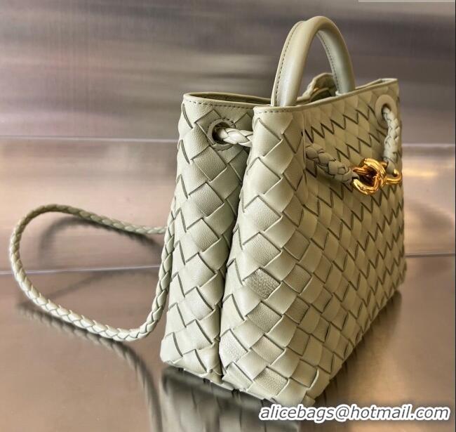 Well Crafted Bottega Veneta Small Andiamo Top Handle Bag in Intrecciato Leather 743568 Travertine Green 2025