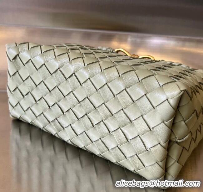 Well Crafted Bottega Veneta Small Andiamo Top Handle Bag in Intrecciato Leather 743568 Travertine Green 2025