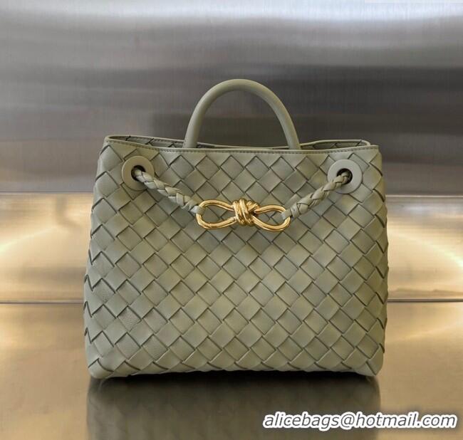 Well Crafted Bottega Veneta Small Andiamo Top Handle Bag in Intrecciato Leather 743568 Travertine Green 2025