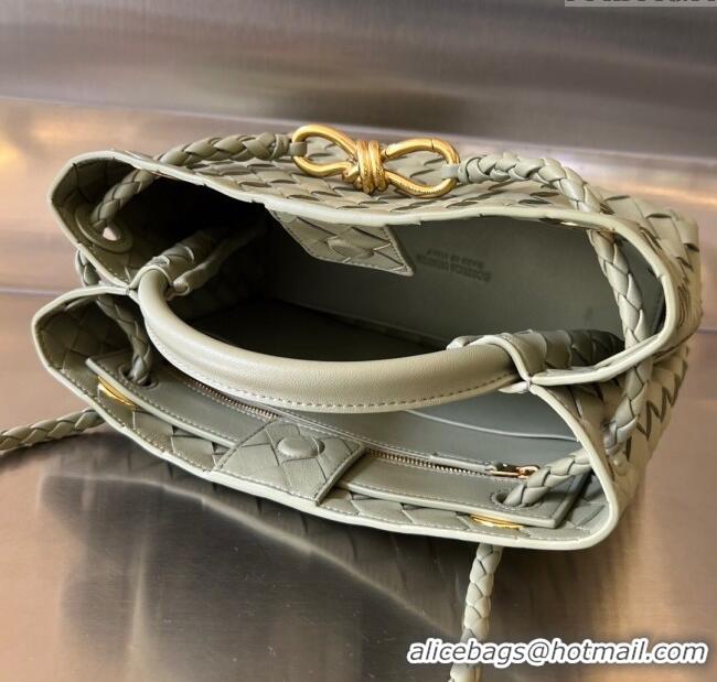 Well Crafted Bottega Veneta Small Andiamo Top Handle Bag in Intrecciato Leather 743568 Travertine Green 2025