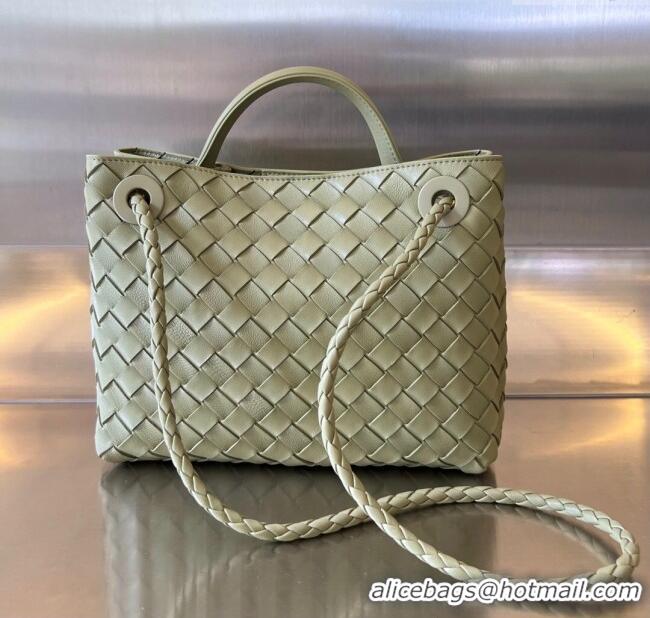 Well Crafted Bottega Veneta Small Andiamo Top Handle Bag in Intrecciato Leather 743568 Travertine Green 2025