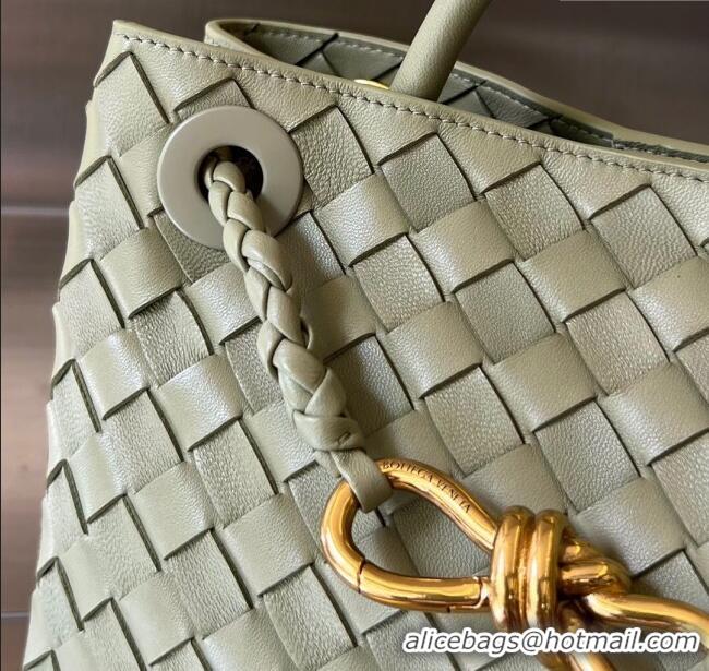 Well Crafted Bottega Veneta Small Andiamo Top Handle Bag in Intrecciato Leather 743568 Travertine Green 2025