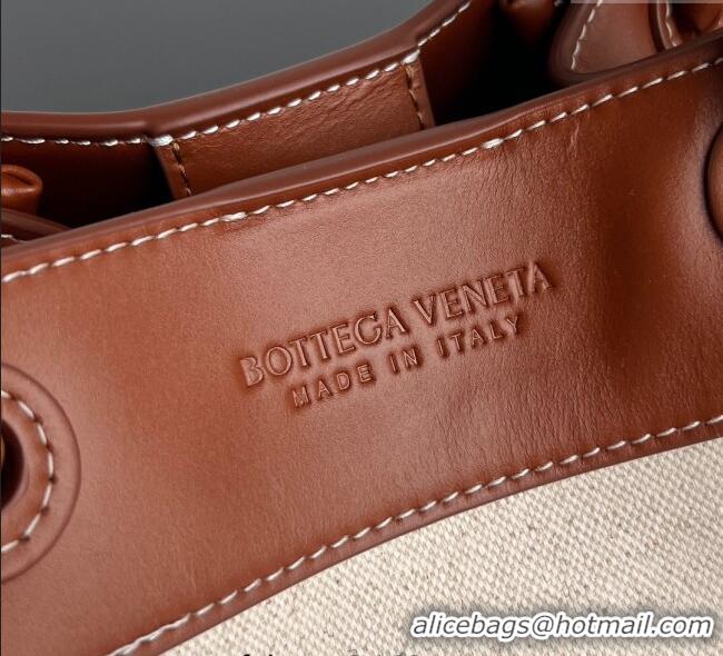 Promotional Bottega Veneta Small Parachute Shoulder Bag in Canvas and Leather 826220 Lightwood Brown 2025