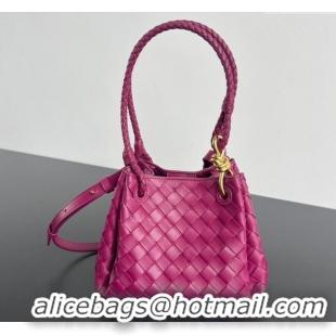 Good Product Bottega Veneta Small Parachute Shoulder Bag in Intrecciato Leather 796569 Cinnabar Purple 2025