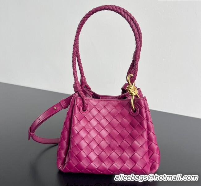 Good Product Bottega Veneta Small Parachute Shoulder Bag in Intrecciato Leather 796569 Cinnabar Purple 2025