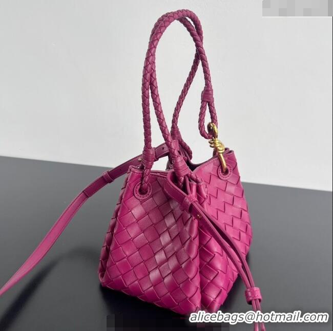 Good Product Bottega Veneta Small Parachute Shoulder Bag in Intrecciato Leather 796569 Cinnabar Purple 2025