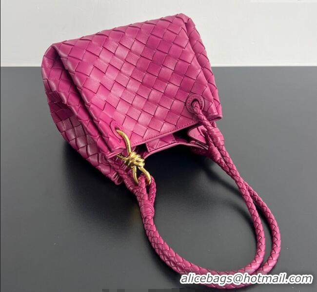 Good Product Bottega Veneta Small Parachute Shoulder Bag in Intrecciato Leather 796569 Cinnabar Purple 2025