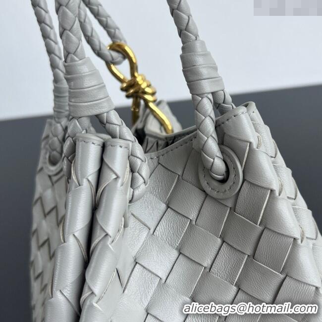 Top Grade Bottega Veneta Small Parachute Shoulder Bag in Intrecciato Leather 796569 Sterling Grey 2025