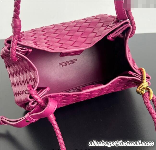 Promotional Bottega Veneta Parachute Medium Shoulder Bag in Intrecciato Leather 835921 Cinnabar Purple 2025