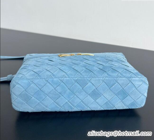 Buy Discount Bottega Veneta Bang Bang Vanity Case in Intrecciato Suede 789109 Light Blue 2025