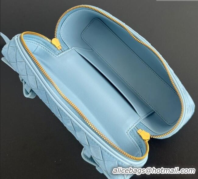 Buy Discount Bottega Veneta Bang Bang Vanity Case in Intrecciato Suede 789109 Light Blue 2025