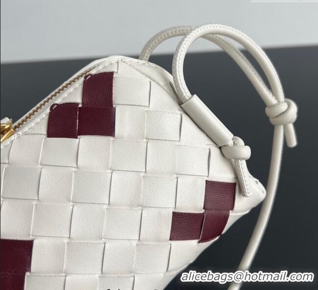Top Design Bottega Veneta Heart Intrecciato Leather Concert Pouch Mini Bag 794258 White 2025