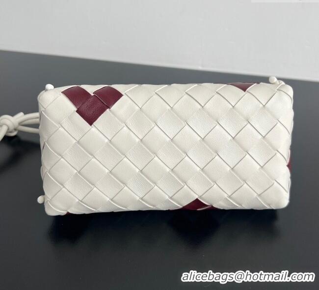 Top Design Bottega Veneta Heart Intrecciato Leather Concert Pouch Mini Bag 794258 White 2025