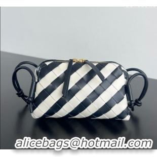 Unique Grade Bottega Veneta Intrecciato Leather Concert Pouch Mini Bag 794258 Space Blue /chalk White 2025