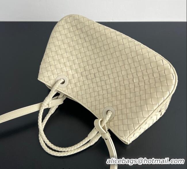 Luxury Cheap Bottega Veneta Basket Bag in Intrecciato Leather 836261 Sea Salt 2025