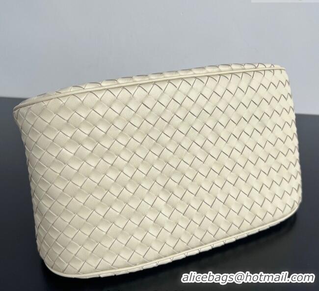 Luxury Cheap Bottega Veneta Basket Bag in Intrecciato Leather 836261 Sea Salt 2025